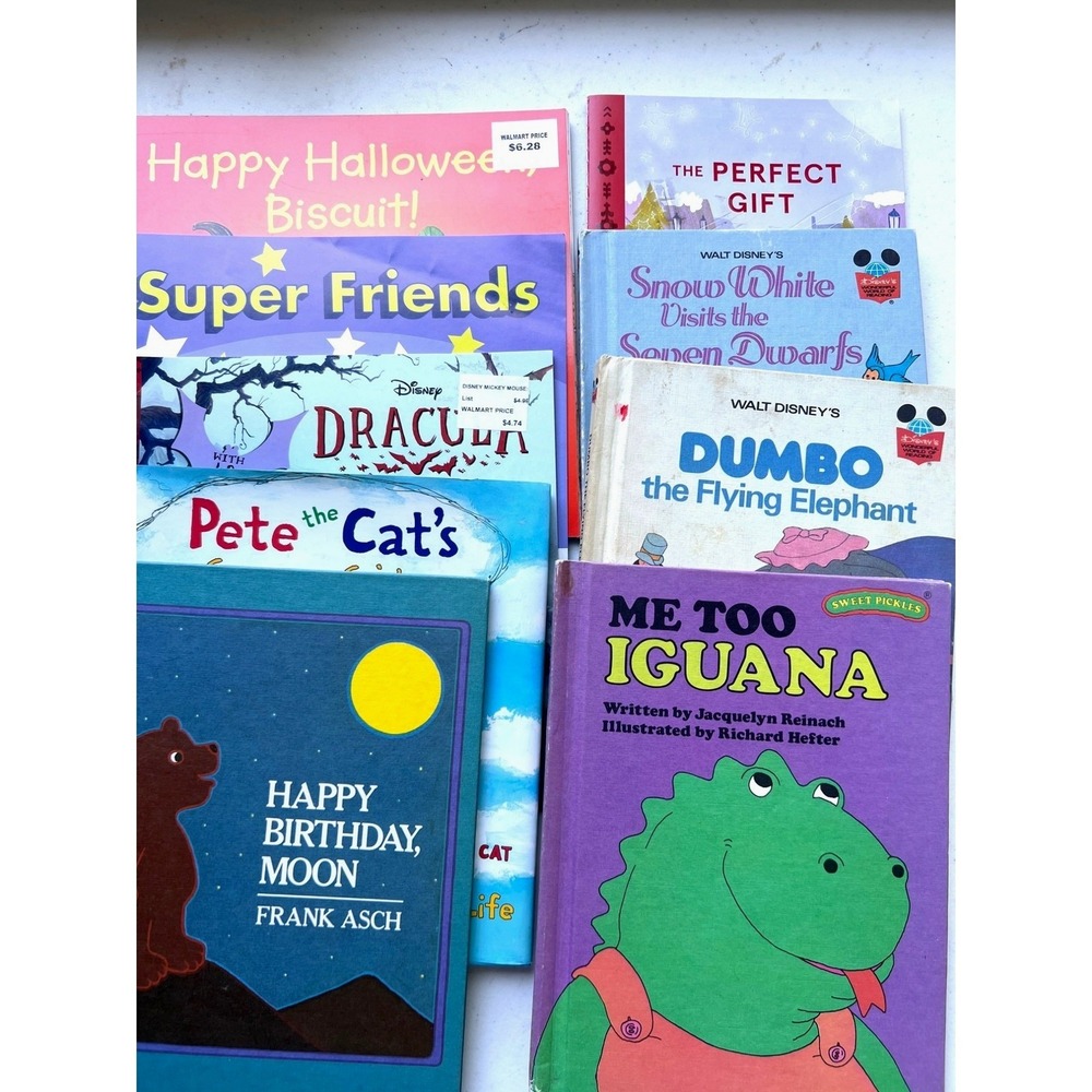 Childrens Books Readers Lot of 9 Illustrated Including Disney& Weekly Reader Boo